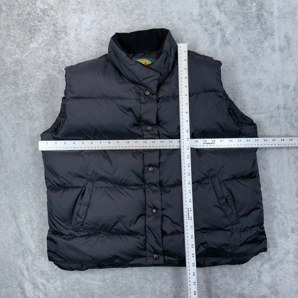 Cabelas Premier Northern Goose Down 650 Puffer Vest 2XL Mens‎ Black Snap Front